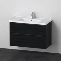 Badkamermeubelset Duravit D-Neo Wastafel Keramiek 100.5x48x62.5 cm Mat Eiken Zwart Duravit - thumbnail