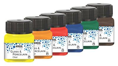 Creativ Company Glas- en porseleinverf, diverse kleuren, 6x20 ml/ 1 doos Creativ Company Glas- en porseleinverf, diverse kleuren, 6x20 ml/ 1 doos