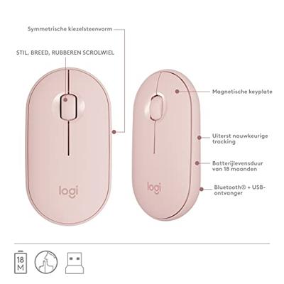 Logitech MK470 Slim Combo toetsenbord Inclusief muis RF Draadloos QWERTY US International Roze Logitech MK470 Slim Combo toetsenbord Inclusief muis RF Draadloos QWERTY US International Roze
