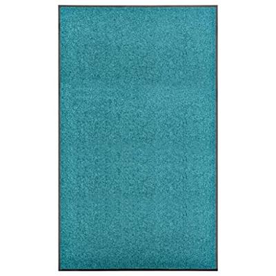 VidaXL Deurmat wasbaar 90x150 cm cyaan