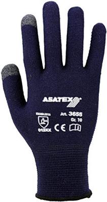 Asatex Smartphone fijn gebreide handschoen | maat 8 donkerblauw | Drager: Katoen, elastan | EN 388 PSA-categorie II | 12 stuks - 3655/8 3655/8