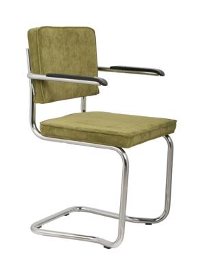 Zuiver Eetkamerstoel 'Ridge' Met armleuning, Kink, Ribstof