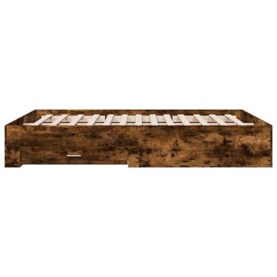 Bedframe met lades bewerkt hout gerookt eikenkleurig 150x200 cm