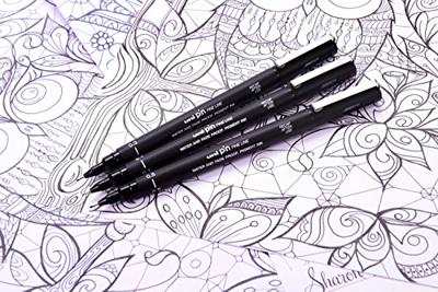 Uni Pin fineliner, ronde punt, 0,05 mm, zwart