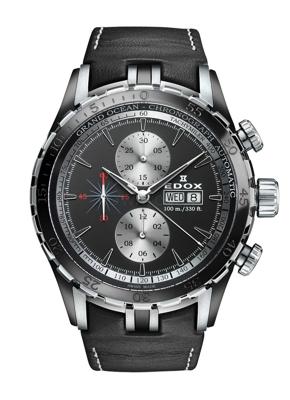 Horlogeband Edox 01121 Leder Zwart 23mm