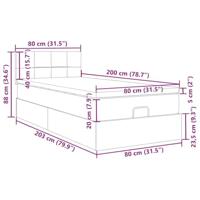 Ottoman bed met matras en LED's 80x200cm fluweel lichtgrijs - thumbnail