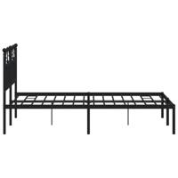 Bedframe met hoofdbord metaal zwart 120x190 cm - thumbnail