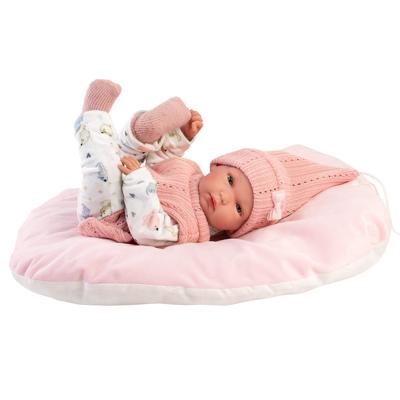 Newborn babypop Bimba met katjesprint - 35 cm