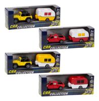 City Car Collection Die-Cast Pick-Up met Caravan 1:50 Assorti - thumbnail
