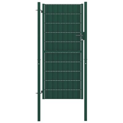 VidaXL Hekpoort pvc en staal 100x164 cm groen VidaXL Hekpoort pvc en staal 100x164 cm groen