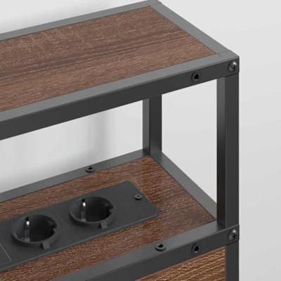 Opberghoofdbord met plank bruin eikenkleur 140 cm Bewerkt hout