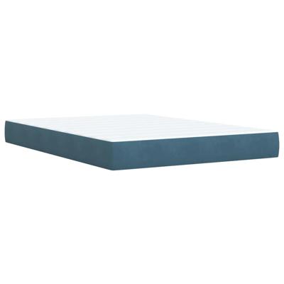 Boxspring met matras fluweel donkerblauw 140x200 cm - thumbnail