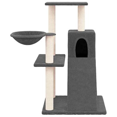 Kattenmeubel met sisal krabpalen 82 cm donkergrijs - thumbnail