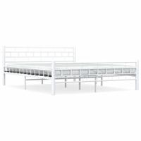 Bedframe metaal wit 160x200 cm - thumbnail