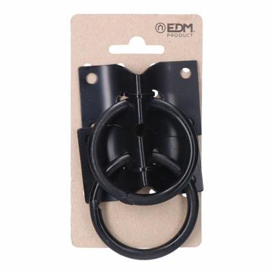 Parkeerstation voor honden EDM 85294 Zwart 70 x 45 mm Plaat Ringen (2 Stuks)