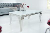 Elegante salontafel MODERN BAROK 100cm zilver met wit opaalglas - 37353 - thumbnail