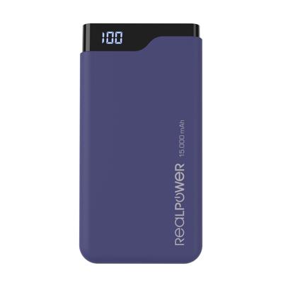 RealPower PB-15000C Powerbank 15000 mAh Li-ion USB, USB-C Navy-blauw RealPower PB-15000C Powerbank 15000 mAh Li-ion USB, USB-C Navy-blauw