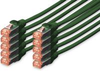 Digitus DK-1644-0025-G-10 RJ45 Netwerkkabel, patchkabel CAT 6 S/FTP 0.25 m Groen Folie afscherming, Afscherming totaal, Afgeschermd, Halogeenvrij, Simplex, - thumbnail