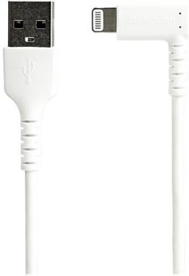 StarTech.com Premium USB-A naar Lightning Kabel 2m Wit - Robuuste 90° haakse USB Type A naar Lightning Charge & Sync Oplaadkabel met Aramide Vezels - Apple MFi Cert. - iPhone (RUSBLTMM2MWR)