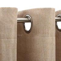 VidaXL Gordijn linnen-look verduisterend met ogen 290x245 cm beige - thumbnail