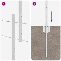 VidaXL Afrasteringspaal 11 pcs zilver 120 cm staal - thumbnail