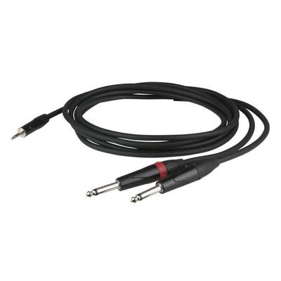 DAP FLX31 aux kabel - stereo mini Jack > 2 mono Jack L/R 3 m met verzonken jack 6 m met verzonken jack