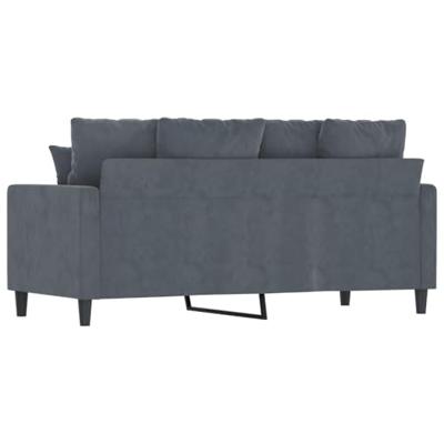 Tweezitsbank 140 cm fluweel donkergrijs - thumbnail