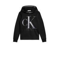 CALVIN KLEIN JEANS hoodie van gerecycled polyester zwart/grijs - thumbnail