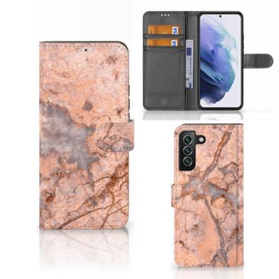 Samsung Galaxy S22 Plus | Bookcase | Marmer Oranje