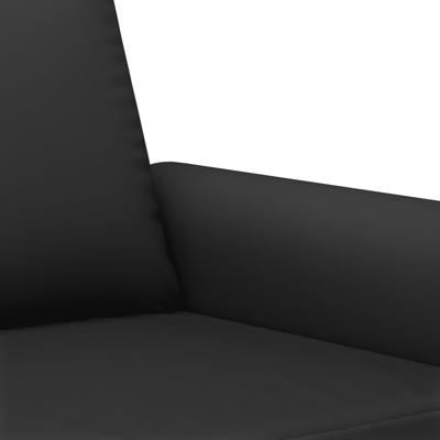3-delige Loungeset met kussens fluweel zwart - thumbnail