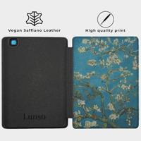 Lunso - Kobo Aura Edition 2 hoes (6 inch) - Vegan Saffiano Leren sleep cover - Van Gogh Amandelbloesem - thumbnail