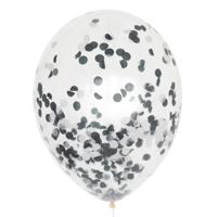 Mega confetti ballon zwart-wit 60cm House of Gia - thumbnail