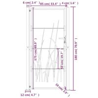 VidaXL Poort 105x180 cm met grasontwerp staal antracietkleurig - thumbnail