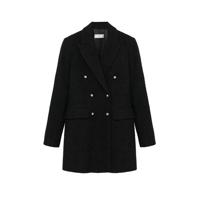 Mango wollen coat zwart - thumbnail