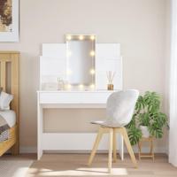 Kaptafel met LED-verlichting 96x40x142 cm wit - thumbnail