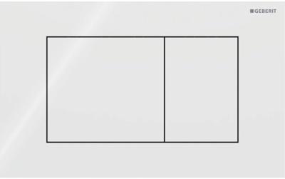 Geberit Sigma 40 bedieningspaneel square glans wit glas voor Sigma reservoirs 8cm (UP720) en 12cm (UP320)