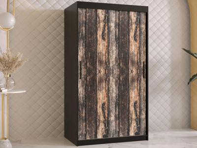 Kledingkast TODY 2 schuifdeuren 100 cm mat zwart