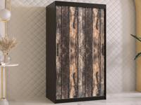 Kledingkast TODY 2 schuifdeuren 100 cm mat zwart - thumbnail