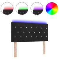 LED Hoofdbord met LED -striplichten Geruit Zwart 90 cm Fluweel - thumbnail