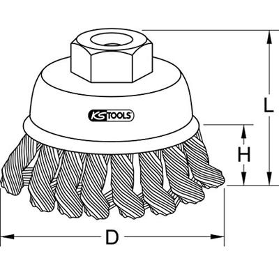 KS Tools 340.0022 Staaldraadborstel 0,5 mm, Ø 65 mm - thumbnail