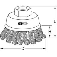 KS Tools 340.0022 Staaldraadborstel 0,5 mm, Ø 65 mm - thumbnail