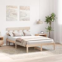Bedframe met hoofdeinde Bruin 135 x 190 cm Massief grenenhout - thumbnail