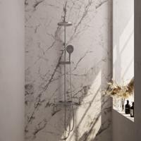 BRAUER Brushed Carving thermostatische regendouche SET 02, 20 cm douchekop, 3 standen handdouche, RVS geborsteld PVD. - thumbnail