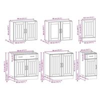 7-delige Keukenkastenset Lucca bewerkt hout glanzend wit - thumbnail