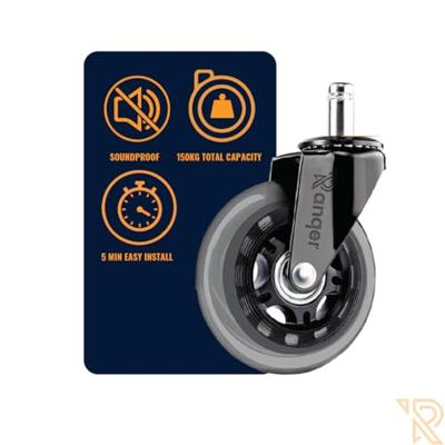 Ranqer gamestoel / bureaustoel wieltjes voor harde vloeren