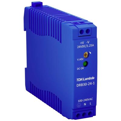 TDK-Lambda DRB30-24-1 DIN-rail netvoeding 24 V/DC 1.25 A 30 W Aantal uitgangen:1 x Inhoud 1 stuk(s) TDK-Lambda DRB30-24-1 DIN-rail netvoeding 24 V/DC 1.25 A 30 W Aantal uitgangen:1 x Inhoud 1 stuk(s)