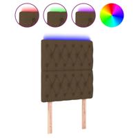 Hoofdbord LED 160x7x78/88 cm stof donkerbruin - thumbnail