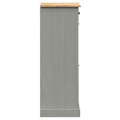 VidaXL Schoenenkast vigo 60x35x96 cm massief grenenhout grijs