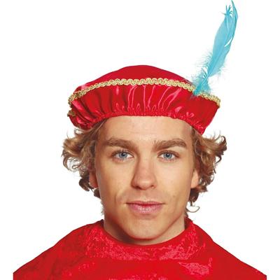 Rode Pietenmuts met veer