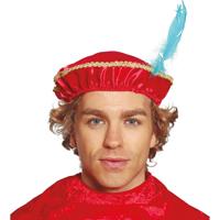 Rode Pietenmuts met veer - thumbnail